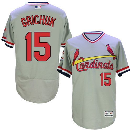 Cardinals #15 Randal Grichuk Grey Flexbase Authentic Collection Cooperstown Stitched MLB Jersey