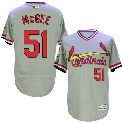 Cardinals #51 Willie McGee Grey Flexbase Authentic Collection Cooperstown Stitched MLB Jersey