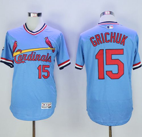 Cardinals #15 Randal Grichuk Light Blue Flexbase Authentic Collection Cooperstown Stitched MLB Jersey