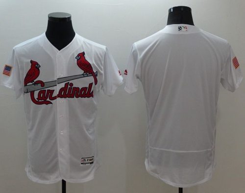 Cardinals Blank White Fashion Stars & Stripes Flexbase Authentic Stitched MLB Jersey