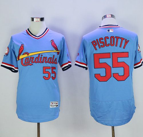 Cardinals #55 Stephen Piscotty Light Blue Flexbase Authentic Collection Cooperstown Stitched MLB Jersey