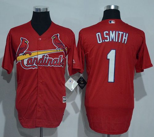 Cardinals #1 Ozzie Smith Red New Cool Base Stitched MLB Jersey