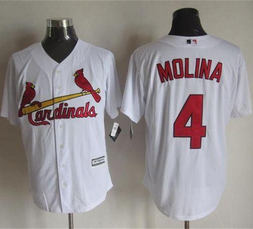 Cardinals #4 Yadier Molina White New Cool Base Stitched MLB Jersey