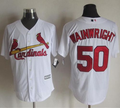 Cardinals #50 Adam Wainwright White New Cool Base Stitched MLB Jersey