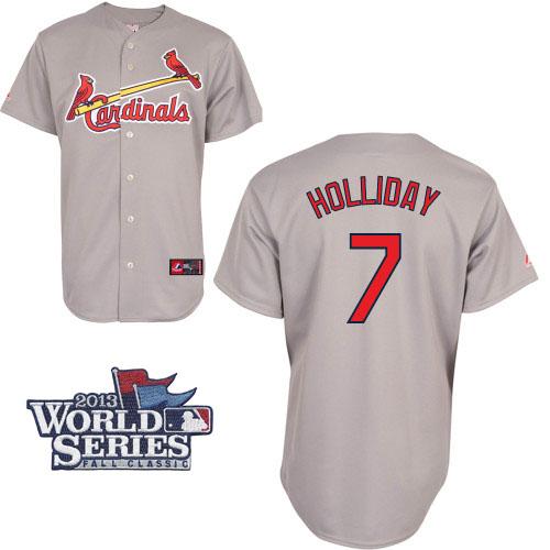 Cardinals #7 Matt Holliday Grey Cool Base 2013 World Series Patch Stitched MLB Jersey