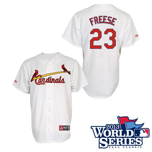Cardinals #23 David Freese White Cool Base 2013 World Series Patch Stitched MLB Jersey