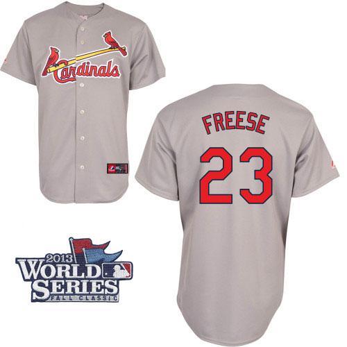Cardinals #23 David Freese Grey Cool Base 2013 World Series Patch Stitched MLB Jersey