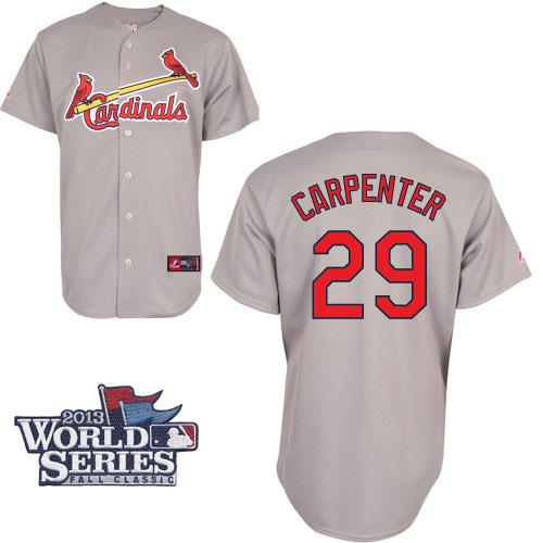 Cardinals #29 Chris Carpenter Grey Cool Base 2013 World Series Patch Stitched MLB Jersey