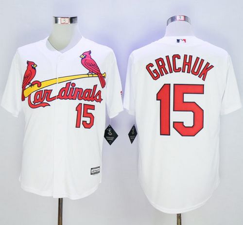 Cardinals #15 Randal Grichuk White New Cool Base Stitched MLB Jersey