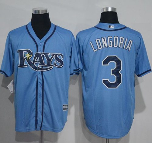Rays #3 Evan Longoria Light Blue New Cool Base Stitched MLB Jersey