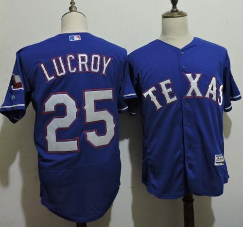 Rangers #25 Jonathan Lucroy Blue Flexbase Authentic Collection Stitched MLB Jersey