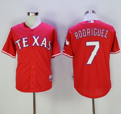 Rangers #7 Ivan Rodriguez Red Cool Base Stitched MLB Jersey