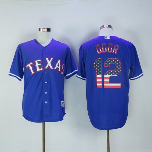 Rangers #12 Rougned Odor Blue USA Flag Fashion Stitched MLB Jersey