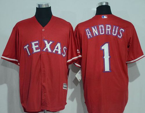 Rangers #1 Elvis Andrus Red New Cool Base Stitched MLB Jersey