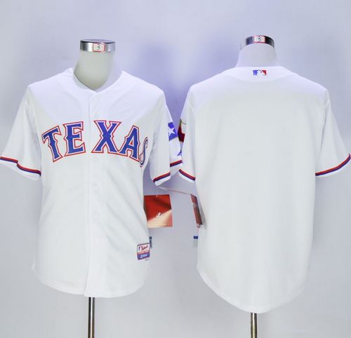 Rangers Blank White Cool Base Stitched MLB Jersey