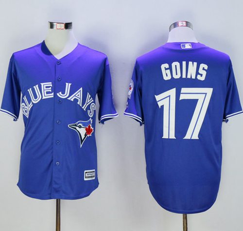 Blue Jays #17 Ryan Goins Blue New Cool Base 40th Anniversary Stitched MLB Jersey