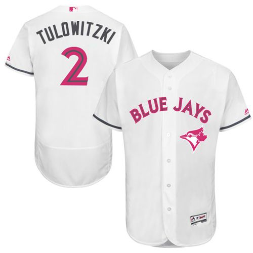 Blue Jays #2 Troy Tulowitzki White Flexbase Authentic Collection 2016 Mother's Day Stitched MLB Jersey