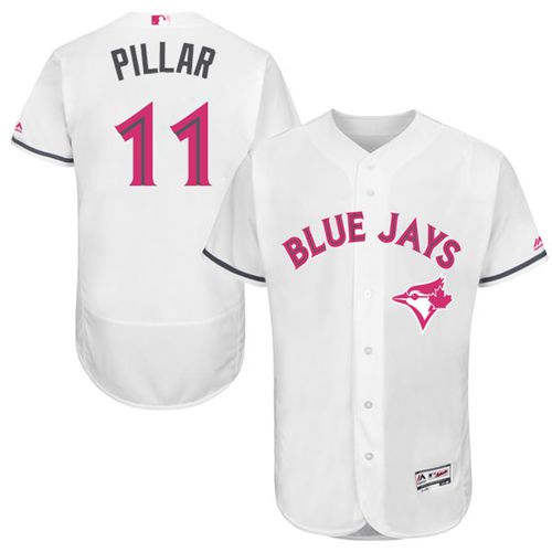 Blue Jays #11 Kevin Pillar White Flexbase Authentic Collection 2016 Mother's Day Stitched MLB Jersey