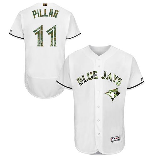 Blue Jays #11 Kevin Pillar White Flexbase Authentic Collection 2016 Memorial Day Stitched MLB Jersey