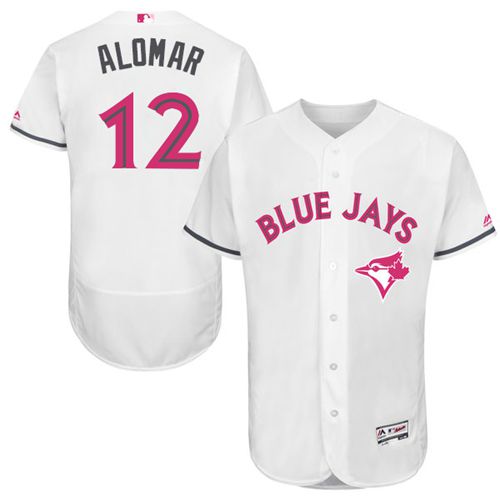 Blue Jays #12 Roberto Alomar White Flexbase Authentic Collection 2016 Mother's Day Stitched MLB Jersey