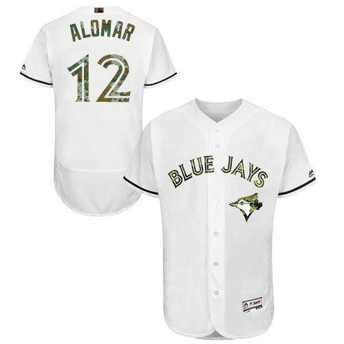 Blue Jays #12 Roberto Alomar White Flexbase Authentic Collection 2016 Memorial Day Stitched MLB Jersey