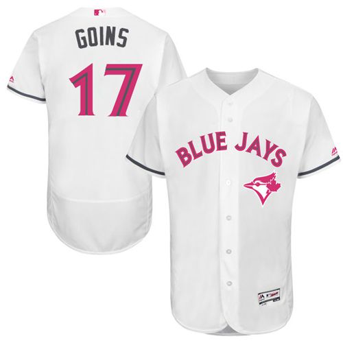 Blue Jays #17 Ryan Goins White Flexbase Authentic Collection 2016 Mother's Day Stitched MLB Jersey