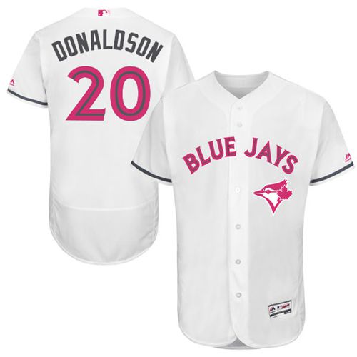 Blue Jays #20 Josh Donaldson White Flexbase Authentic Collection 2016 Mother's Day Stitched MLB Jersey