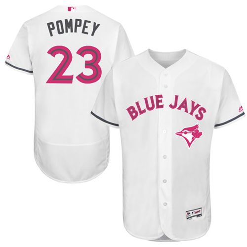 Blue Jays #23 Dalton Pompey White Flexbase Authentic Collection 2016 Mother's Day Stitched MLB Jersey