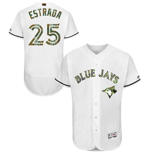 Blue Jays #25 Marco Estrada White Flexbase Authentic Collection 2016 Memorial Day Stitched MLB Jersey