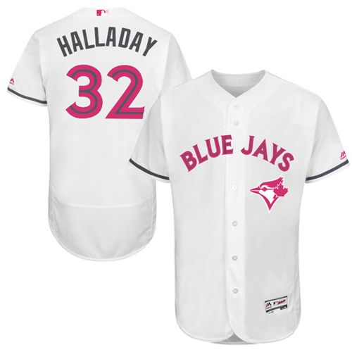 Blue Jays #32 Roy Halladay White Flexbase Authentic Collection 2016 Mother's Day Stitched MLB Jersey