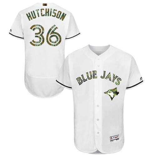 Blue Jays #36 Drew Hutchison White Flexbase Authentic Collection 2016 Memorial Day Stitched MLB Jersey