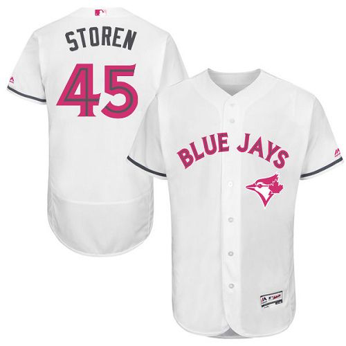 Blue Jays #45 Drew Storen White Flexbase Authentic Collection 2016 Mother's Day Stitched MLB Jersey