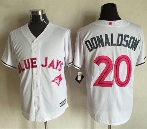 Blue Jays #20 Josh Donaldson White New Cool Base 2016 Mother's Day Stitched MLB Jersey