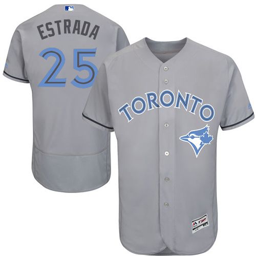 Blue Jays #25 Marco Estrada Grey Flexbase Authentic Collection 2016 Father's Day Stitched MLB Jersey