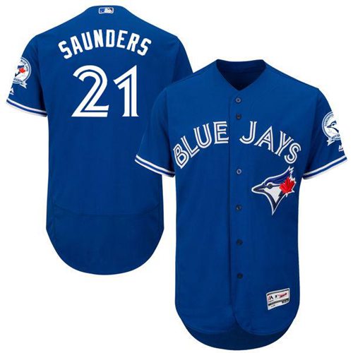 Blue Jays #21 Michael Saunders Blue Flexbase Authentic Collection Stitched MLB Jersey