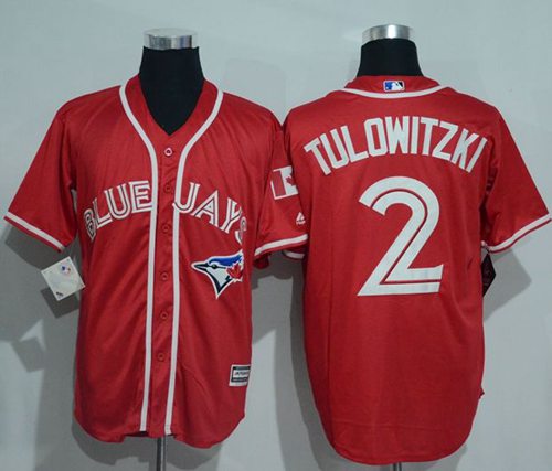 Blue Jays #2 Troy Tulowitzki Red New Cool Base Canada Day Stitched MLB Jersey