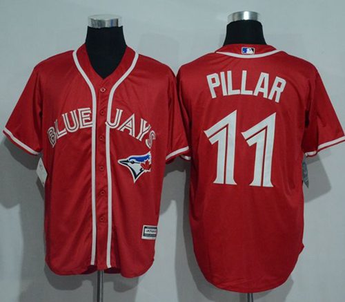 Blue Jays #11 Kevin Pillar Red New Cool Base Canada Day Stitched MLB Jersey