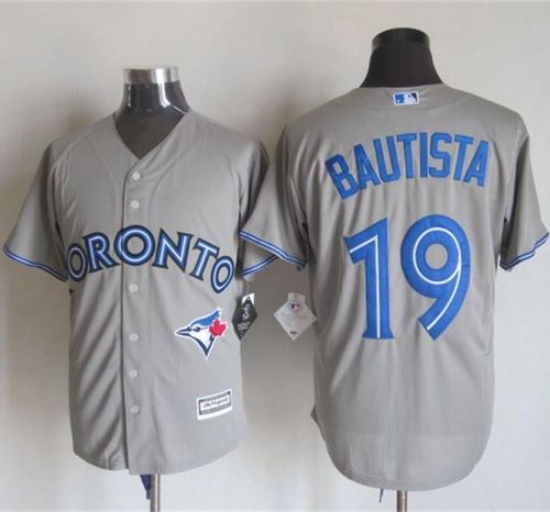 Blue Jays #19 Jose Bautista Grey New Cool Base Stitched MLB Jersey