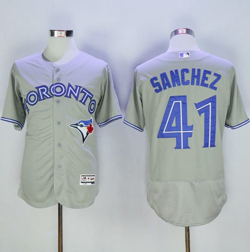 Blue Jays #41 Aaron Sanchez Grey Flexbase Authentic Collection Stitched MLB Jersey