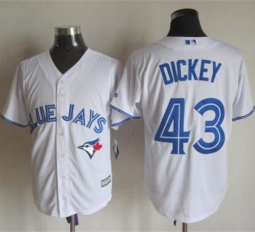 Blue Jays #43 R.A. Dickey White New Cool Base Stitched MLB Jersey