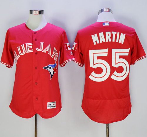 Blue Jays #55 Russell Martin Red Flexbase Authentic Collection Canada Day Stitched MLB Jersey
