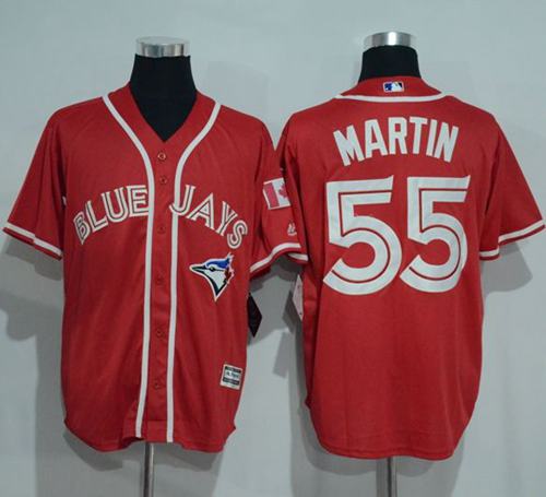 Blue Jays #55 Russell Martin Red New Cool Base Canada Day Stitched MLB Jersey