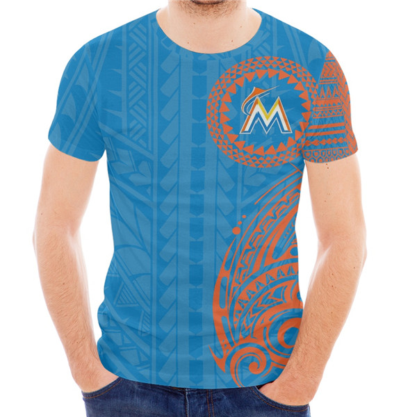 Men's Miami Marlins Blue T-Shirt