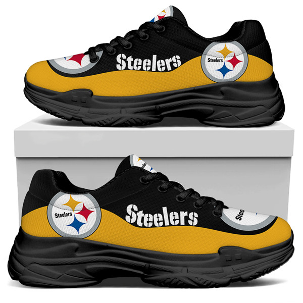 Women's Pittsburgh Steelers Edition Chunky Sneakers With Line 001