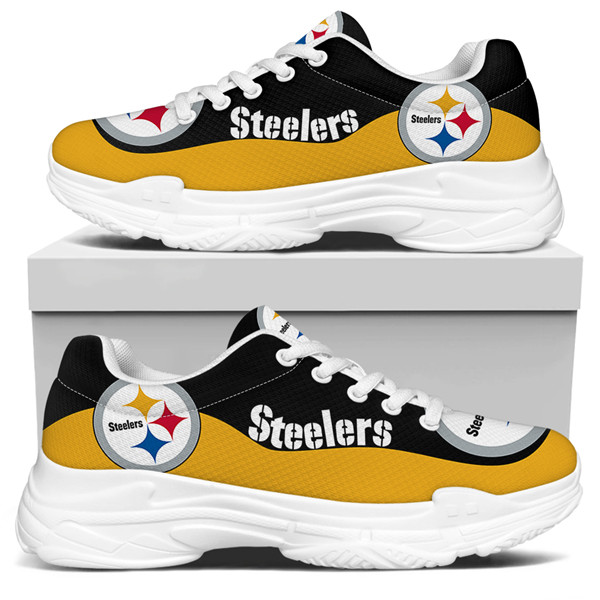 Women's Pittsburgh Steelers Edition Chunky Sneakers With Line 002
