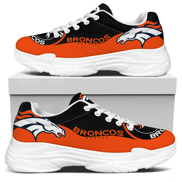 Women's Denver Broncos Edition Chunky Sneakers With Line 002