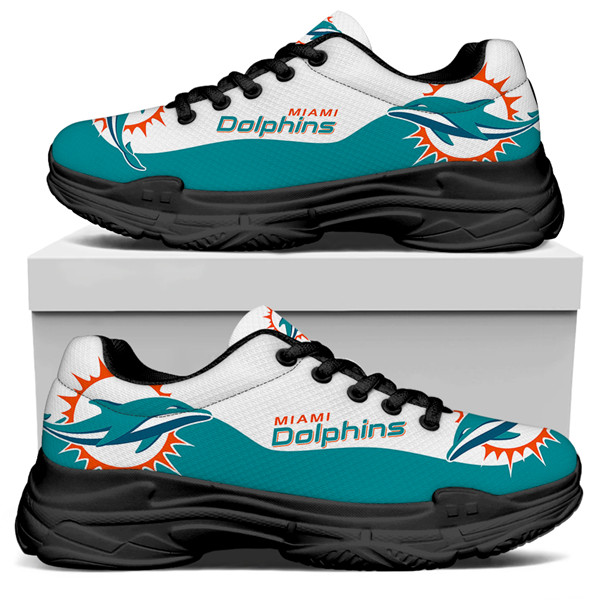 Women's Miami Dolphins Edition Chunky Sneakers With Line 001