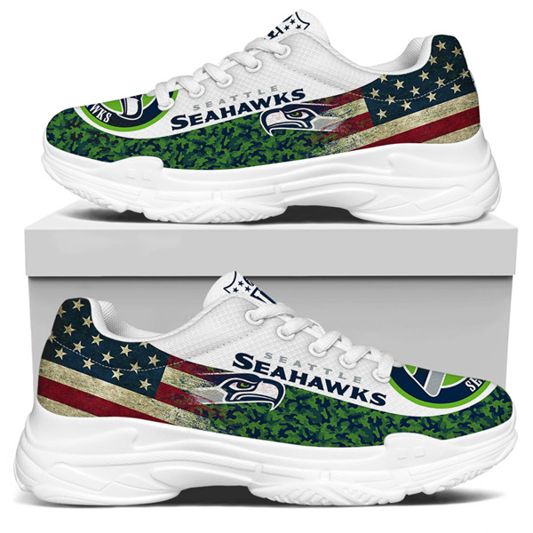 Women's Seattle Seahawks Edition Chunky Sneakers With Line 002