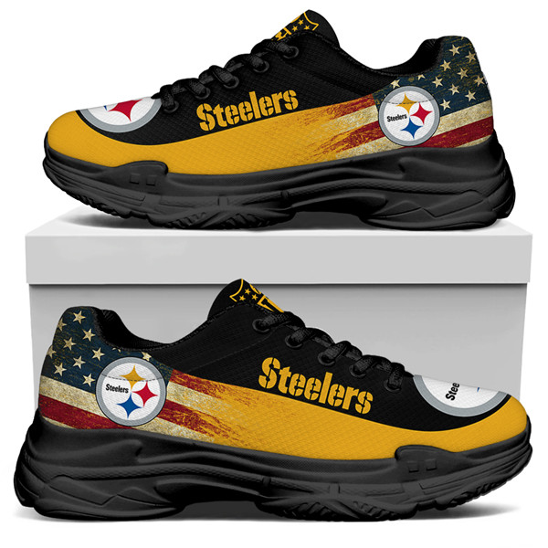Women's Pittsburgh Steelers Edition Chunky Sneakers With Line 003