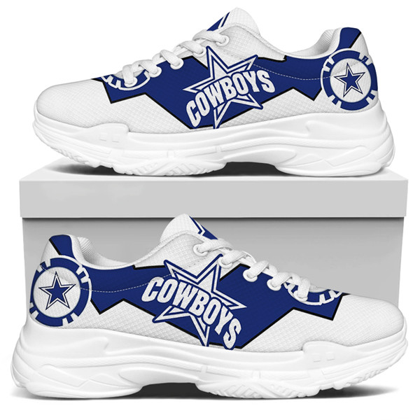 Women's Dallas Cowboys Edition Chunky Sneakers With Line 004